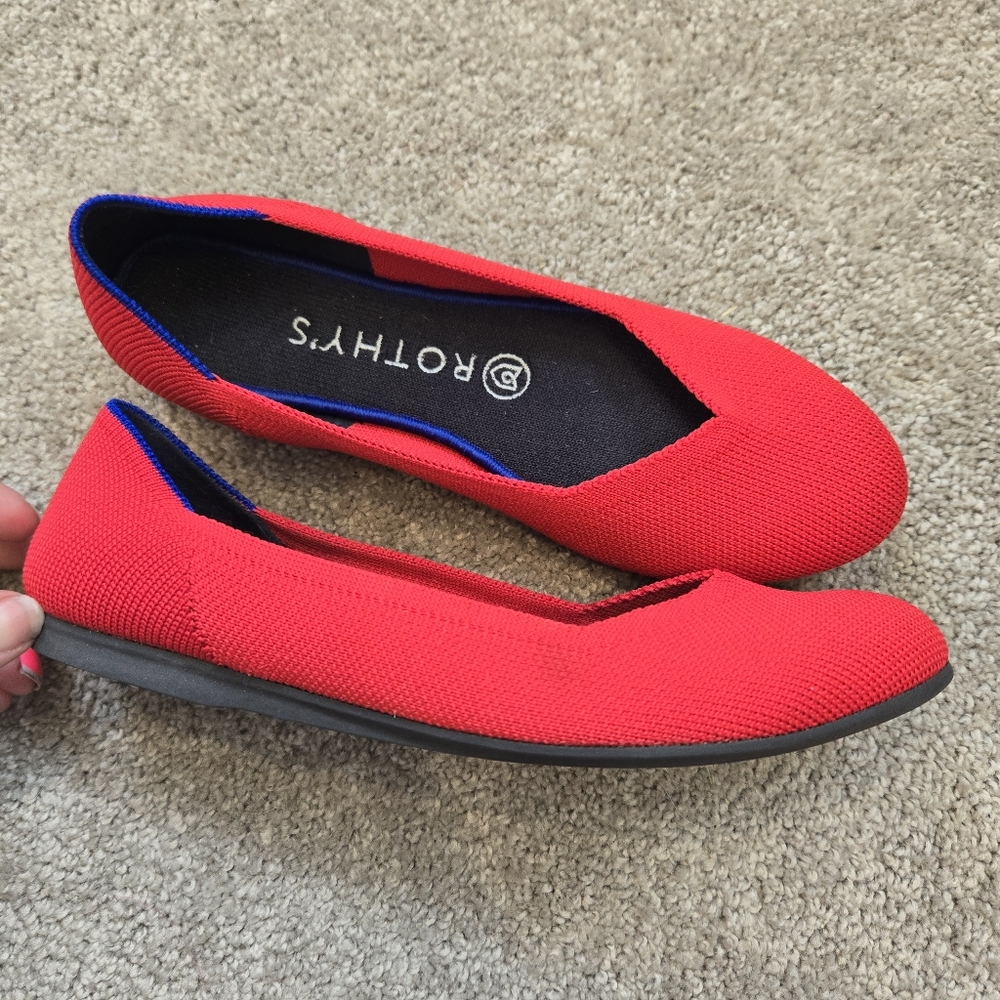 Rothy’s Red Flats Rounded 7.5 - Picture 3 of 8